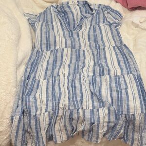 Roller Rabbit Blue and White Textured dress